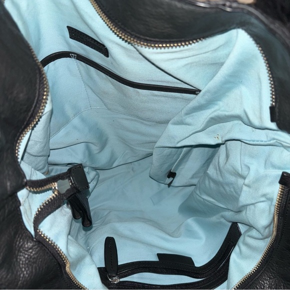 Cynthia Rowley Black Leather Shoulder Bag Tote - Picture 9 of 12